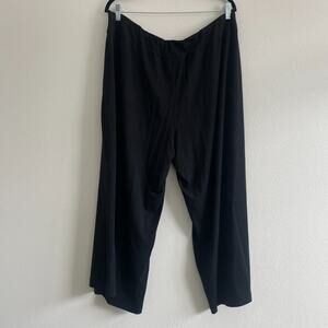 Eileen Fisher Pants Women 2X Wide Leg Black Stretch Knit Office Career Minimal